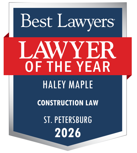 BL-Lawyer-of-Year-2026-Haley Lawyer of the Year 2026 in construction law st petersburg florida badge
